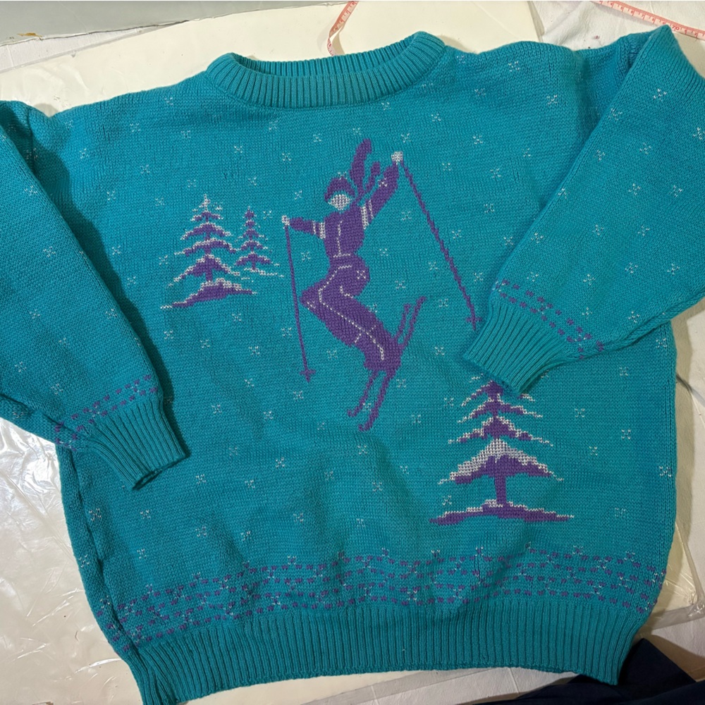 Vintage Demetre with skier wool Ski Sweater